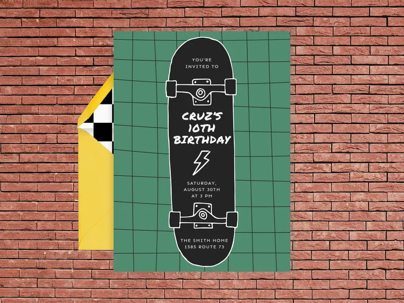 Get on Board - skating - Invitation