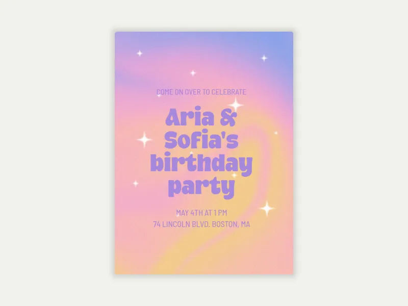 Dreamy Holographic Party - joint_birthday - Invitation