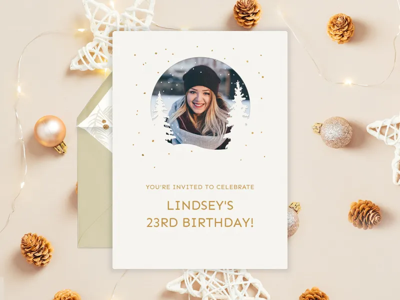 Winter Scene (Photo) Invitation premium template design