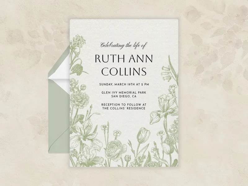 Wildflower Garden Invitation premium template design