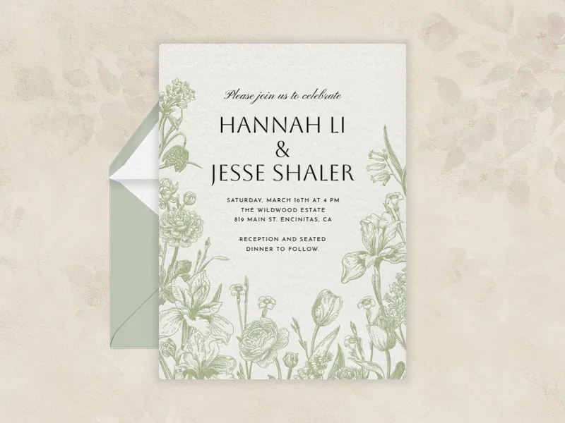 Wildflower Garden - rehearsal_dinner - Invitation