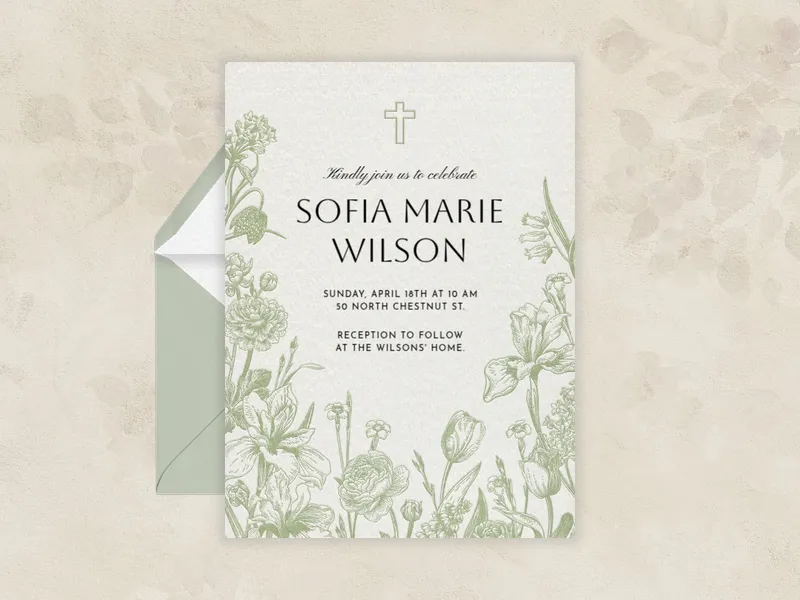 Wildflower Garden Invitation premium template design