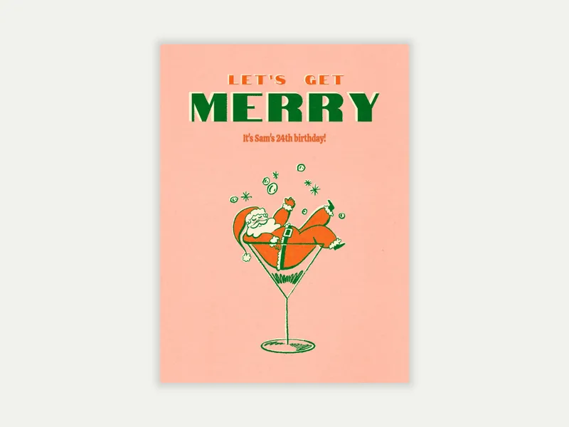A Very Merry Santa Invitation free template design