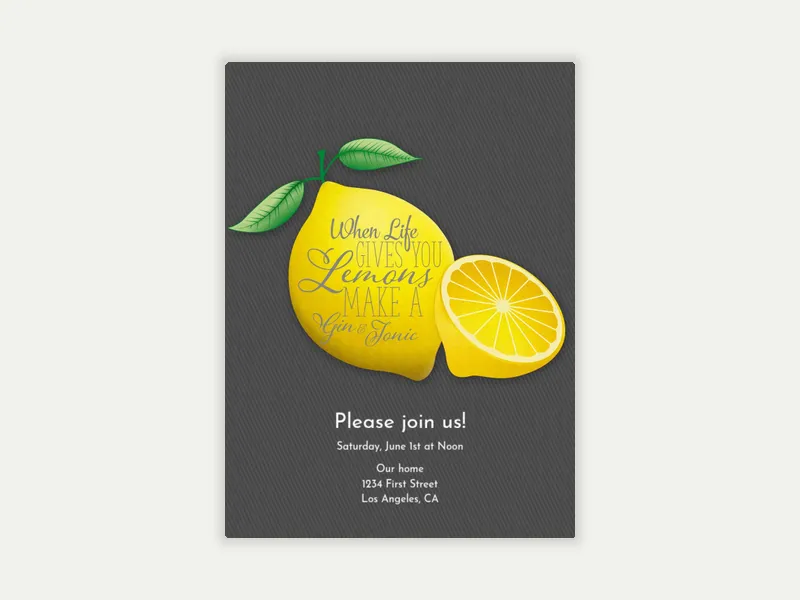 Life's Lemons Invitation free template design