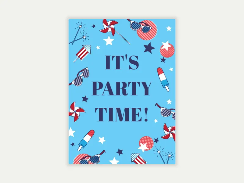 Patriotic Summer Invitation free template design