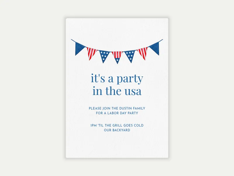 USA Party - labor_day - Invitation