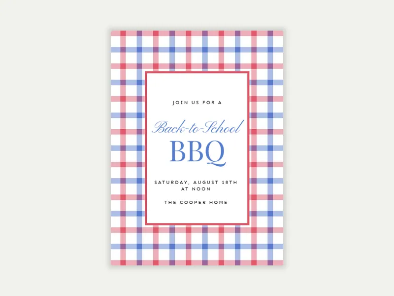 Red, White & Gingham - featured - Invitation