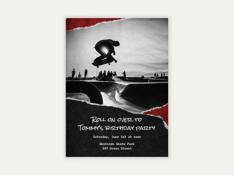 Skateboard - dinner_party - Invitation