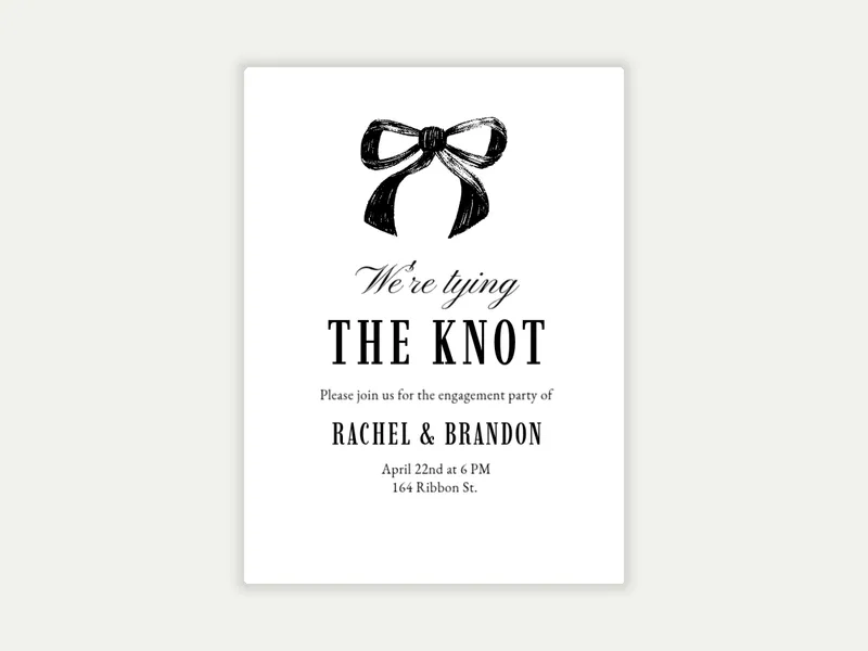 Simple Ribbon Invitation free template design