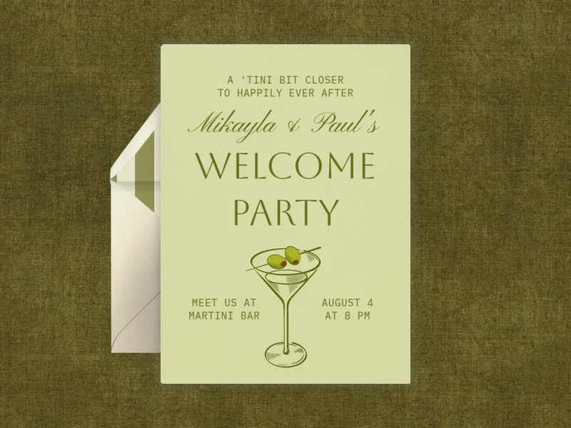 Sage Martini Invitation premium template design
