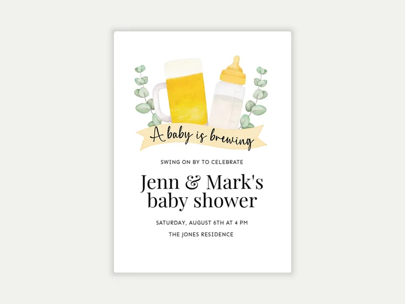 Brew-calyptus - couples_baby_shower - Invitation