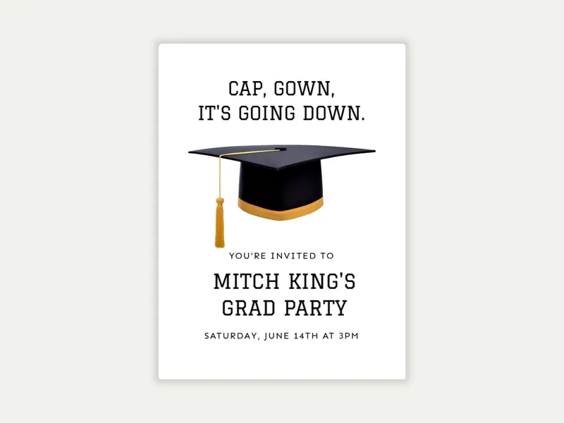 Cap & Gown Invitation free template design