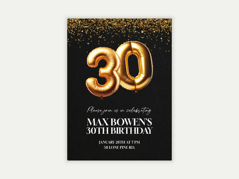 Golden Years Birthday - 30th_birthday - Invitation