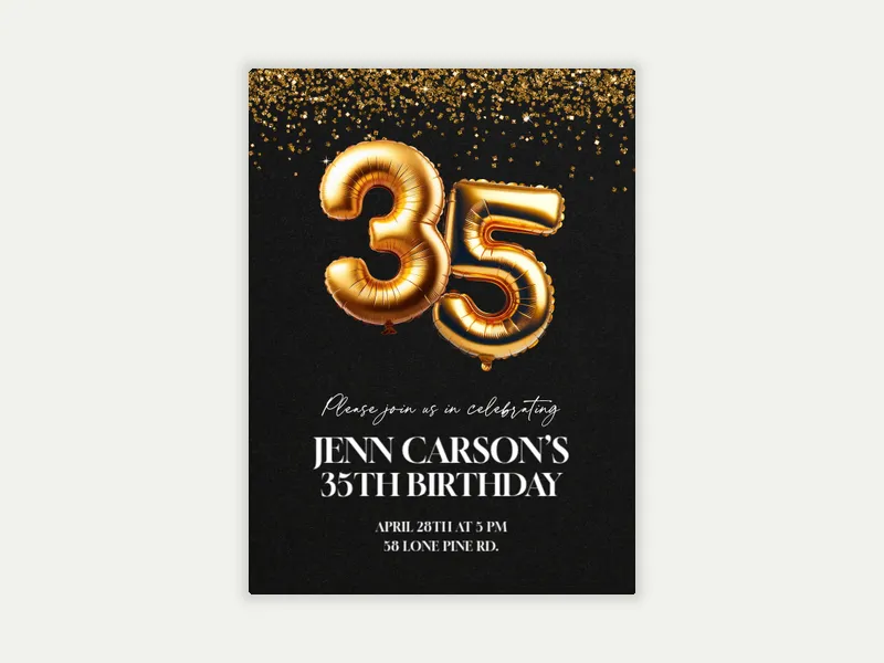 Golden Years Birthday - 35th_birthday - Invitation