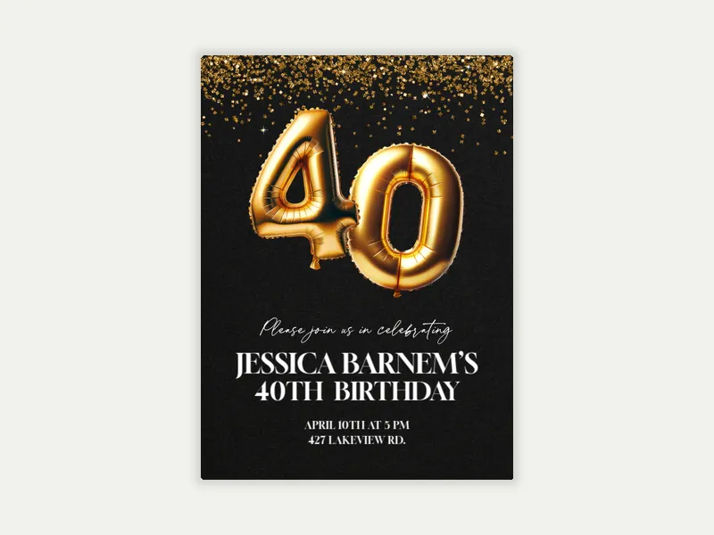 Golden Years Birthday Invitation free template design