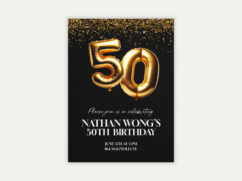 Golden Years Birthday - 50th_birthday - Invitation