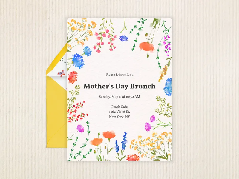 Spring Florals Invitation premium template design