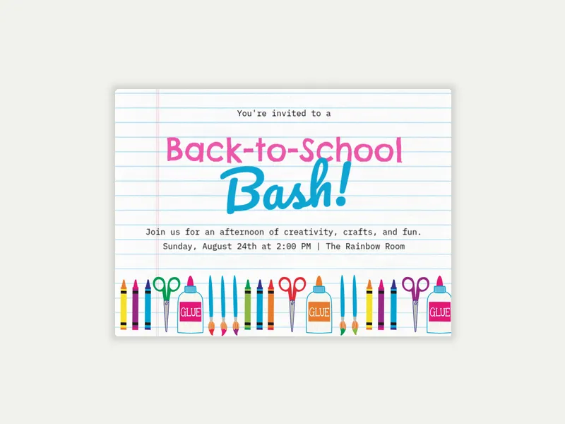 Arts and Crafts - school - Invitation