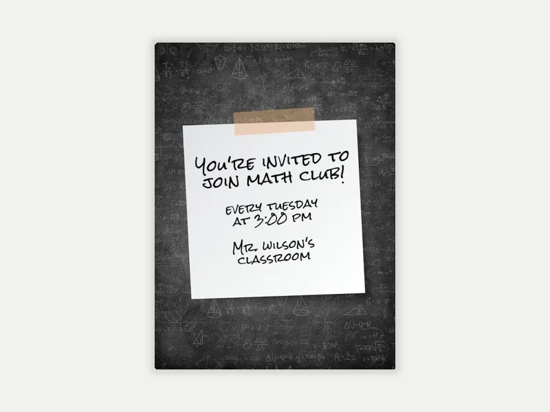 Blackboard Math Invitation free template design