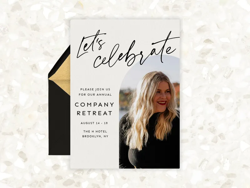 Modern Arch Party (Photo) Invitation premium template design