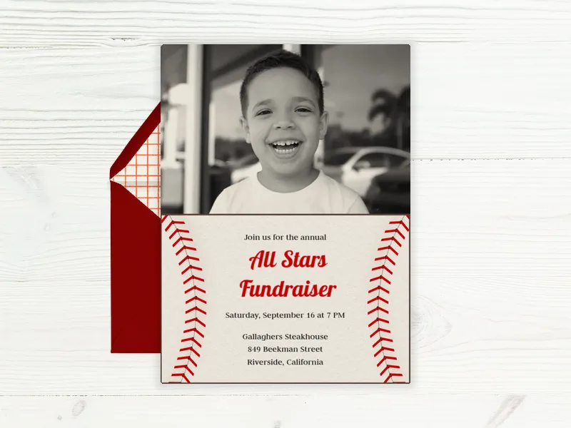 Baseball Card (Photo) - baseball - Invitation