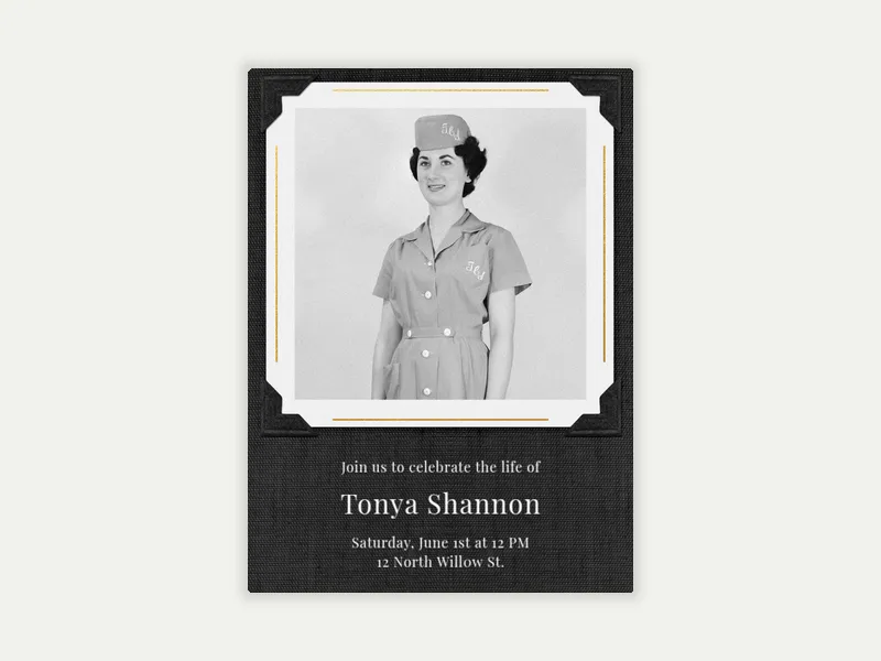 Basic Linen Frame (Photo) Invitation free template design
