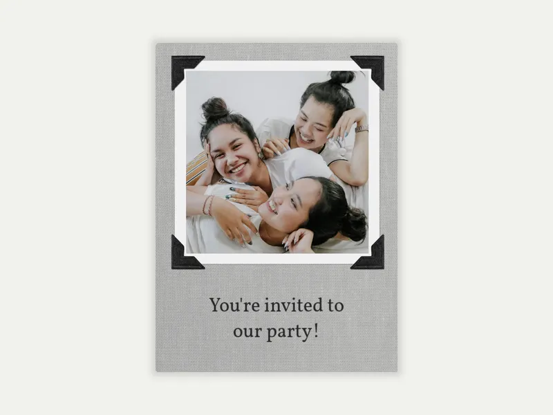 Basic Linen Frame (Photo) - parties_dyo_uyo - Invitation