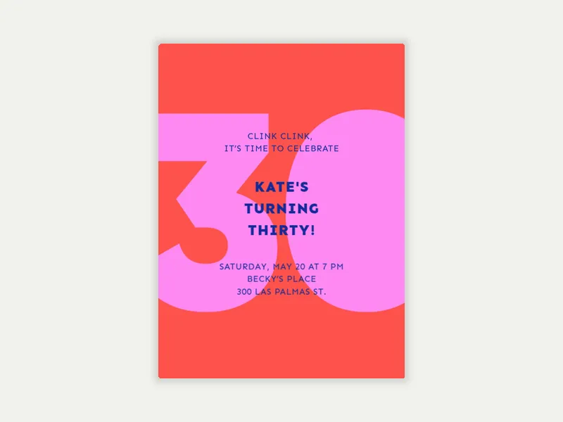 Bold & Bright Birthday Invitation free template design