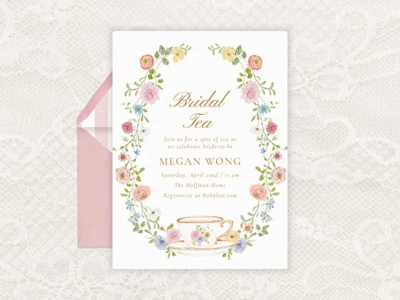 Pastel Botanical Wreath - featured - Invitation