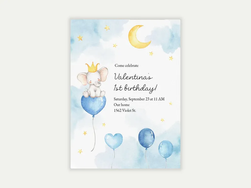 Baby Elephants Invitation free template design