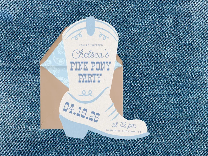 Boots Down Invitation premium template design