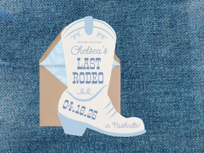 Cowboy Boots Invitation premium template design