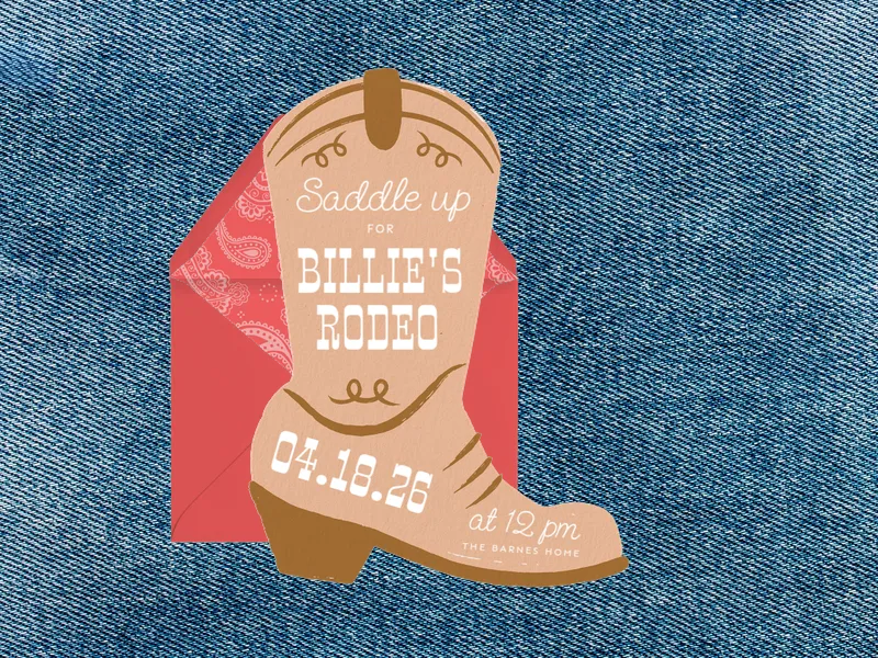 Cowboy Boots Invitation premium template design