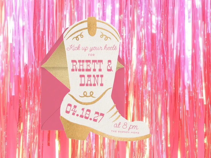 Boots Down Invitation premium template design