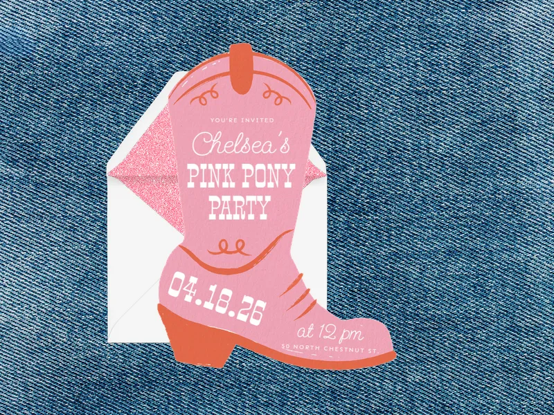Boots Down Invitation premium template design