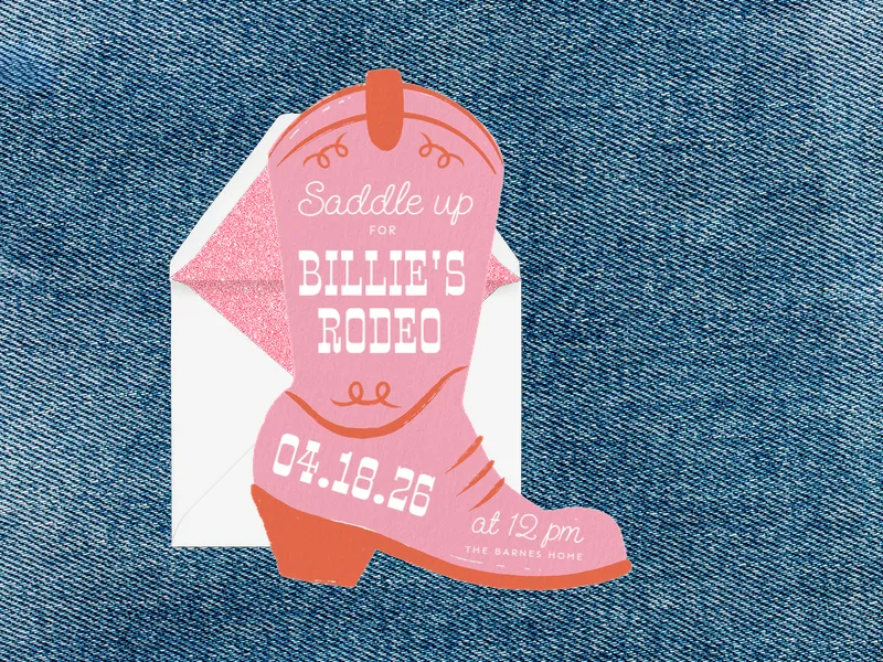 Boots Down Invitation premium template design