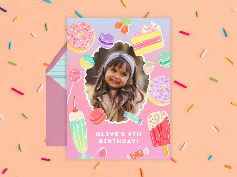 Sweetest of Them All (Photo) - 4th_birthday - Invitation