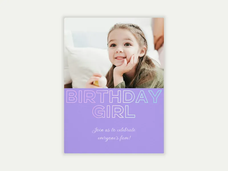 Birthday Girl (Photo) Invitation free template design