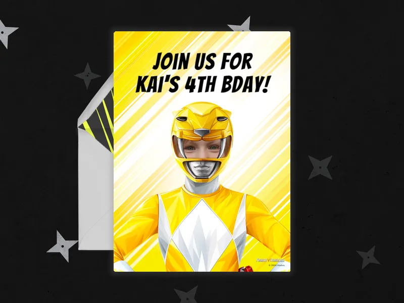 Power Rangers (Photo) - 4th_birthday - Invitation
