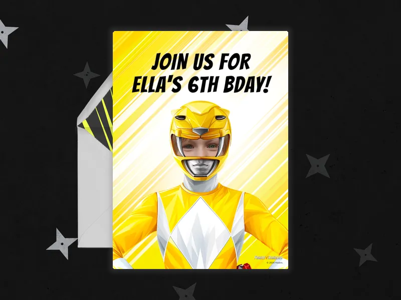 Power Rangers (Photo) - 6th_birthday - Invitation