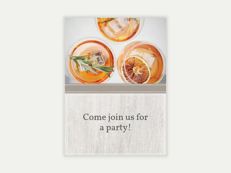 Gray Styled Woodgrain (Photo) Invitation free template design