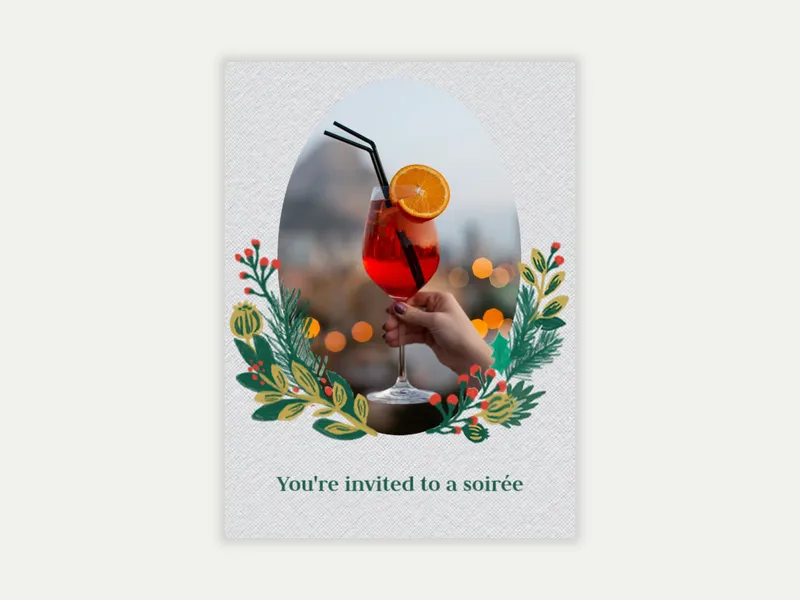 Winter Flora (Photo) Invitation free template design