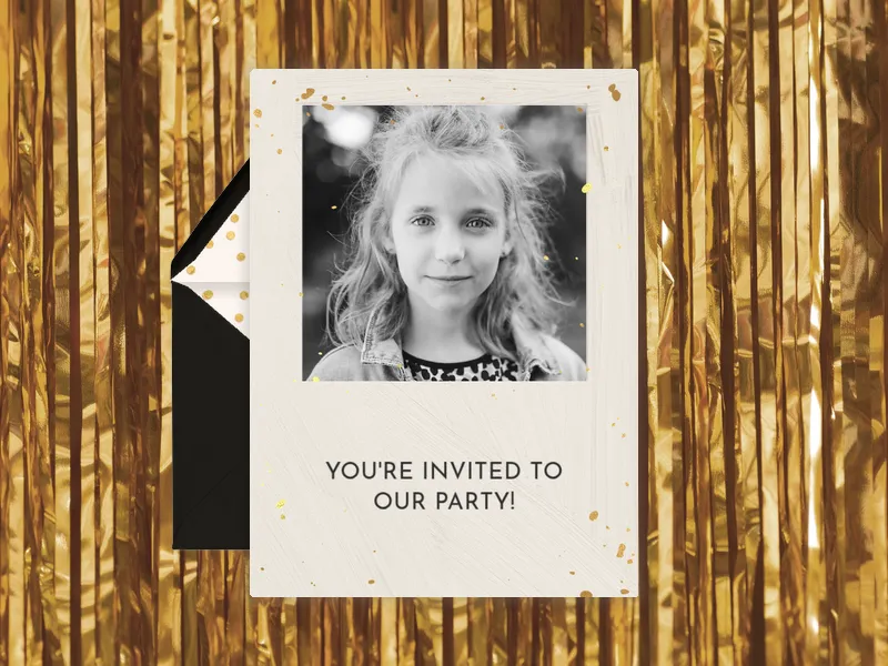 Festive Confetti (Photo) Invitation premium template design