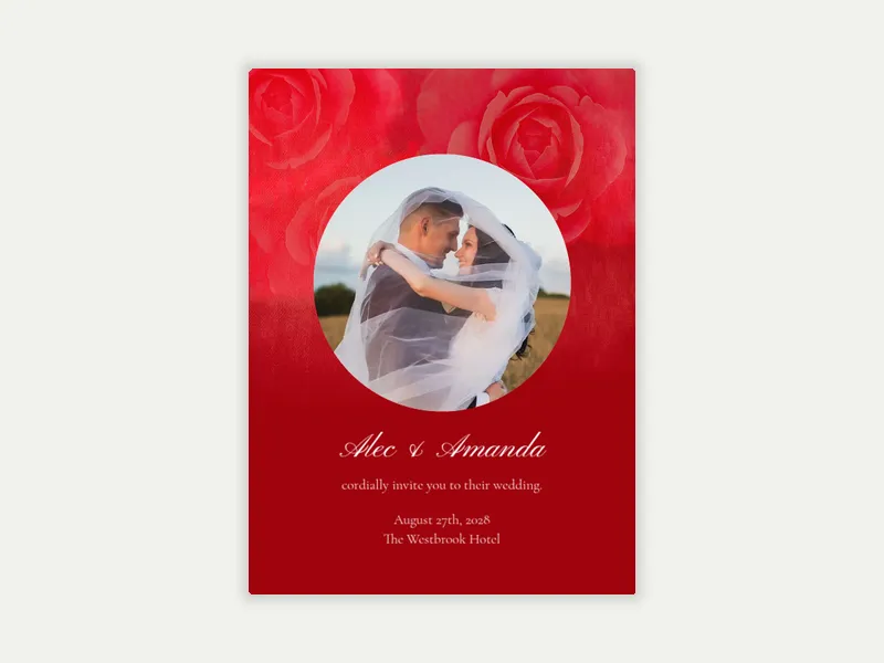 Red Roses (Photo) Invitation free template design
