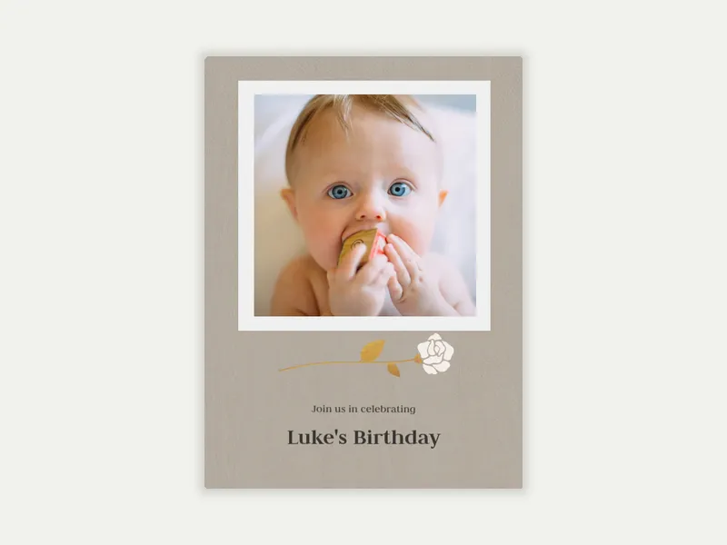 Single Rose (Photo) Invitation free template design