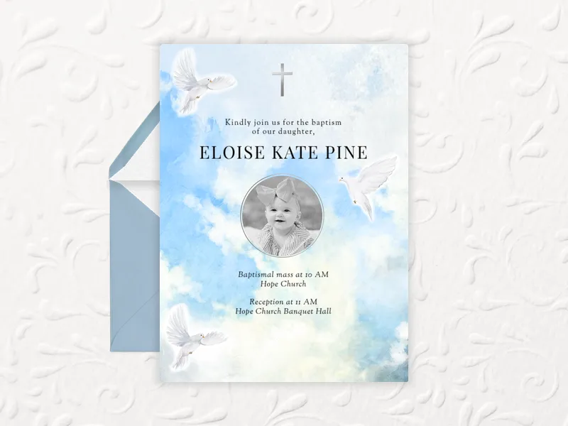 Sky Doves (Photo) - babyandkids_dyo_uyo - Invitation