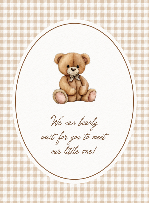 Brown Teddy Bear Jamboree - announcement_cards - Card
