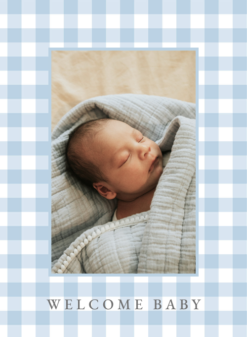 Blue Gingham Goodness (Photo) - design_your_own_cards - Card
