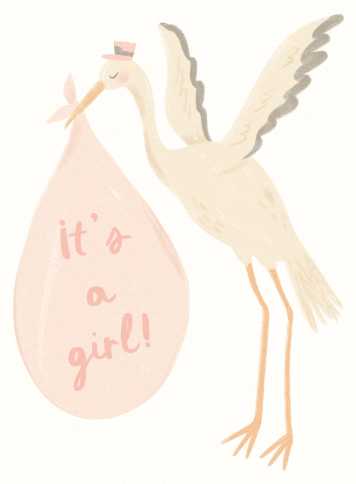Pink Delivery En Route - birth_announcements - Card