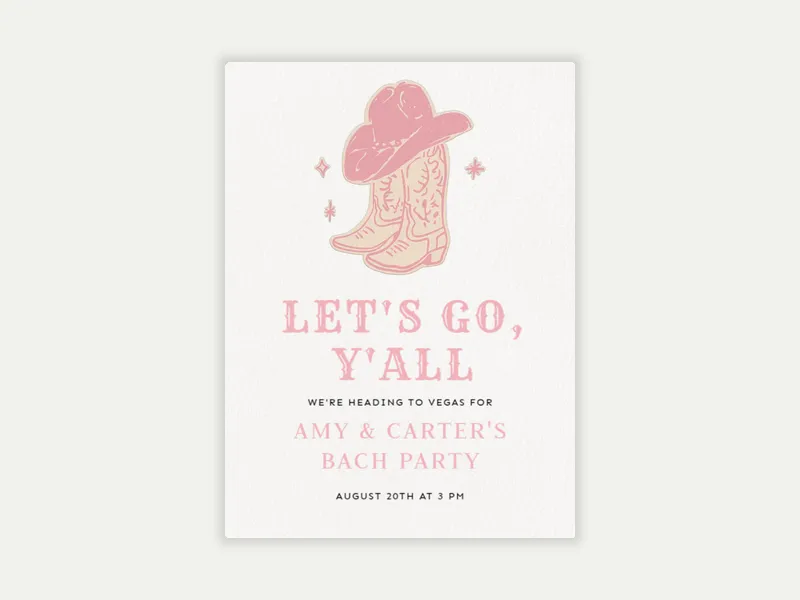 Howdy Partner - joint_bach_party - Invitation